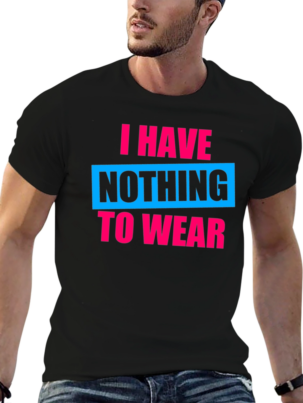Funny Nothing to Wear Graphic Tee - Black