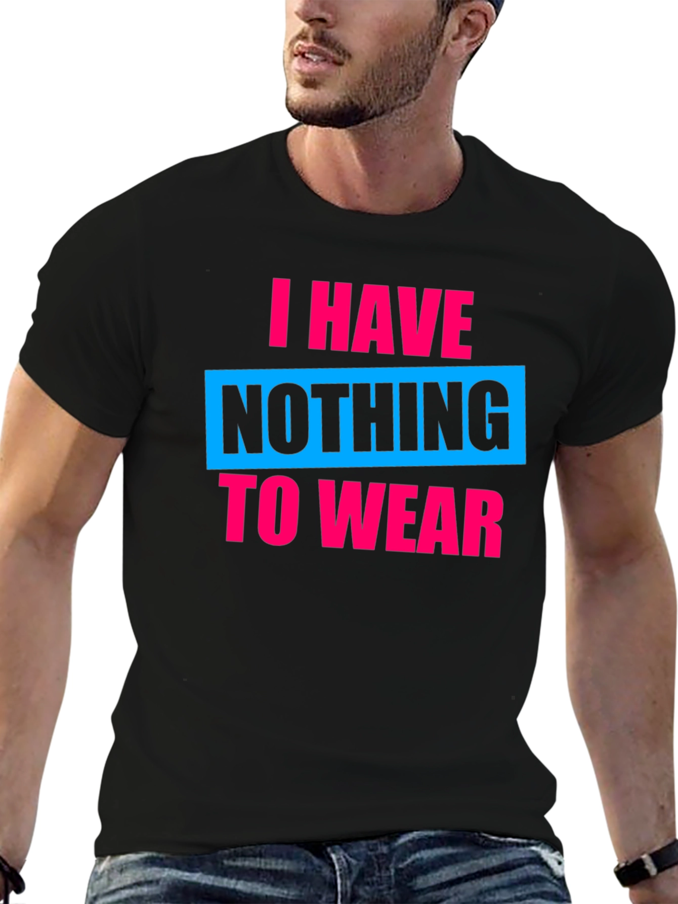 Funny Nothing to Wear Graphic Tee - Black