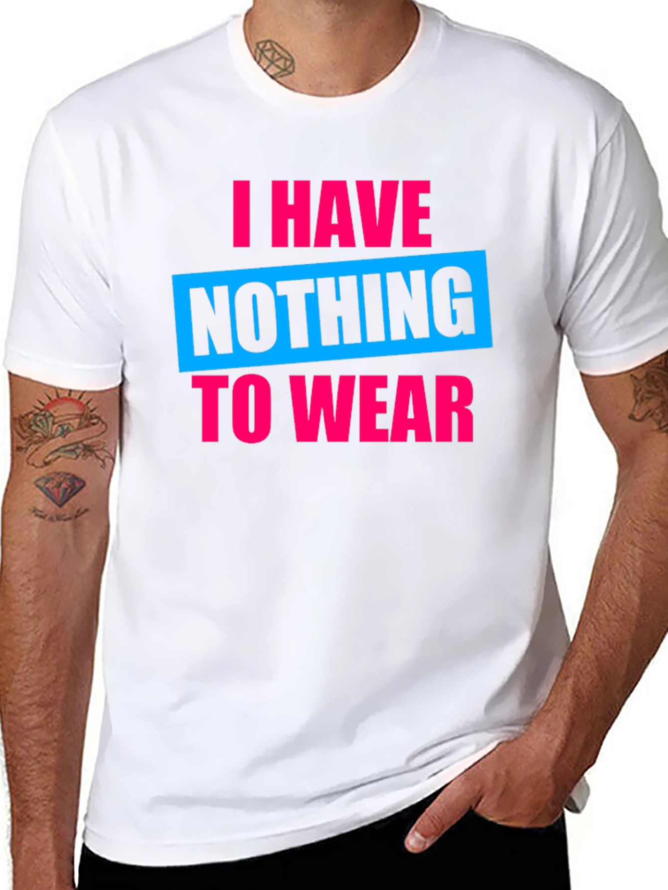 Funny Nothing to Wear Graphic Tee - Black