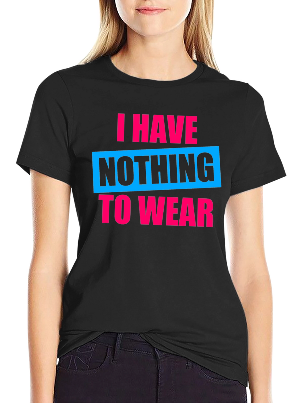 Funny Nothing to Wear Graphic Tee - Black