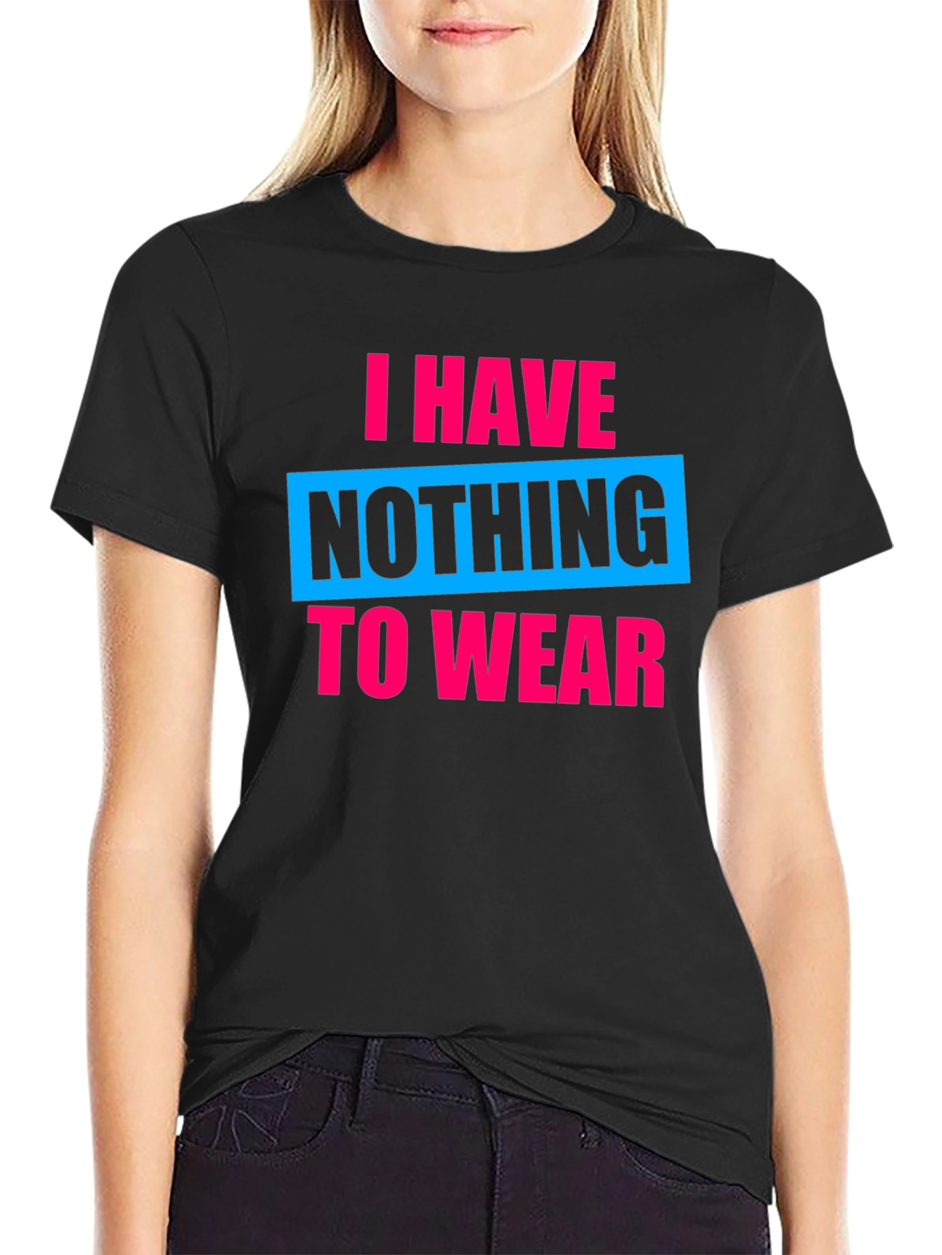 Funny Nothing to Wear Graphic Tee - Black