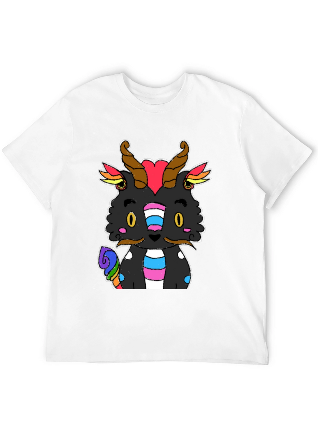 Pride Dragon Graphic Tee - Black Cotton T-Shirt