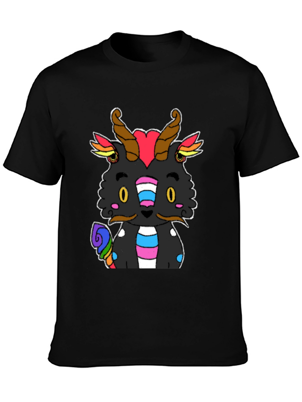 Pride Dragon Graphic Tee - Black Cotton T-Shirt