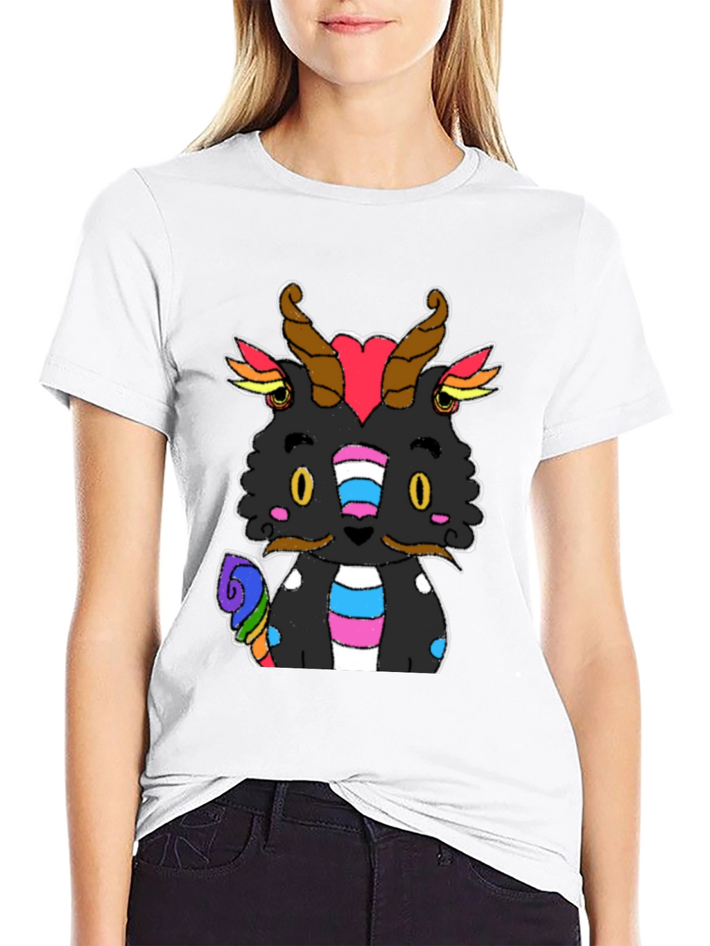 Pride Dragon Graphic Tee - Black Cotton T-Shirt