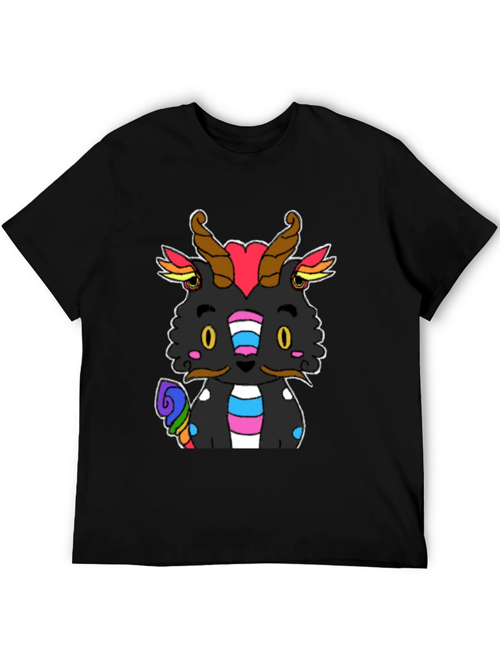 Pride Dragon Graphic Tee - Black Cotton T-Shirt