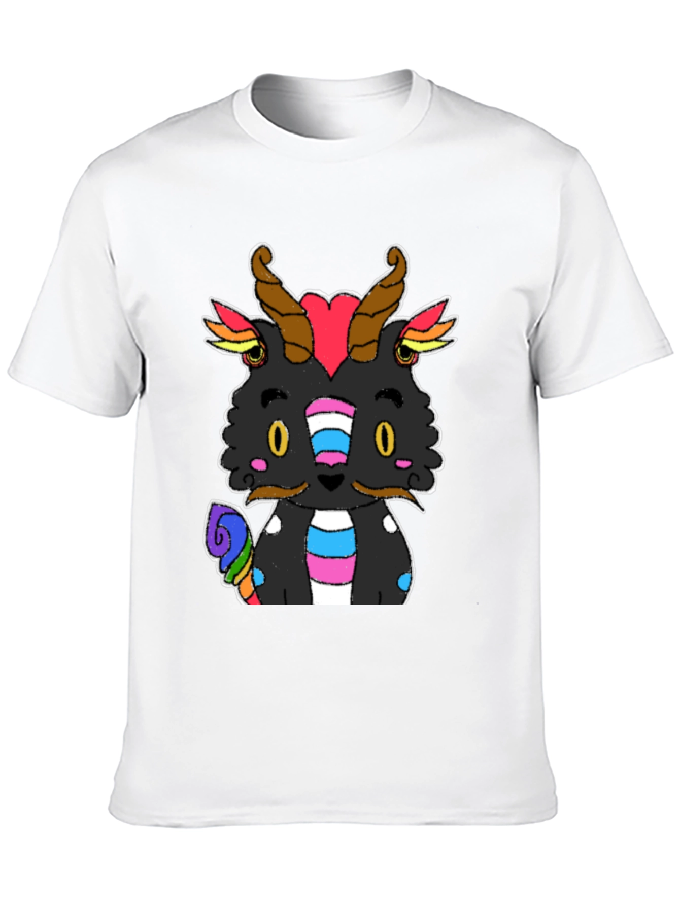 Pride Dragon Graphic Tee - Black Cotton T-Shirt