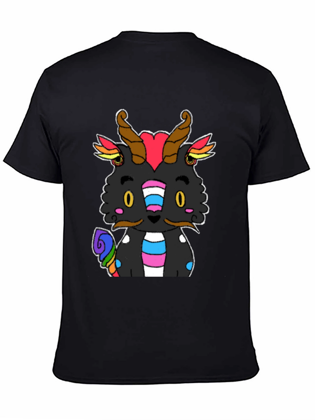 Pride Dragon Graphic Tee - Black Cotton T-Shirt