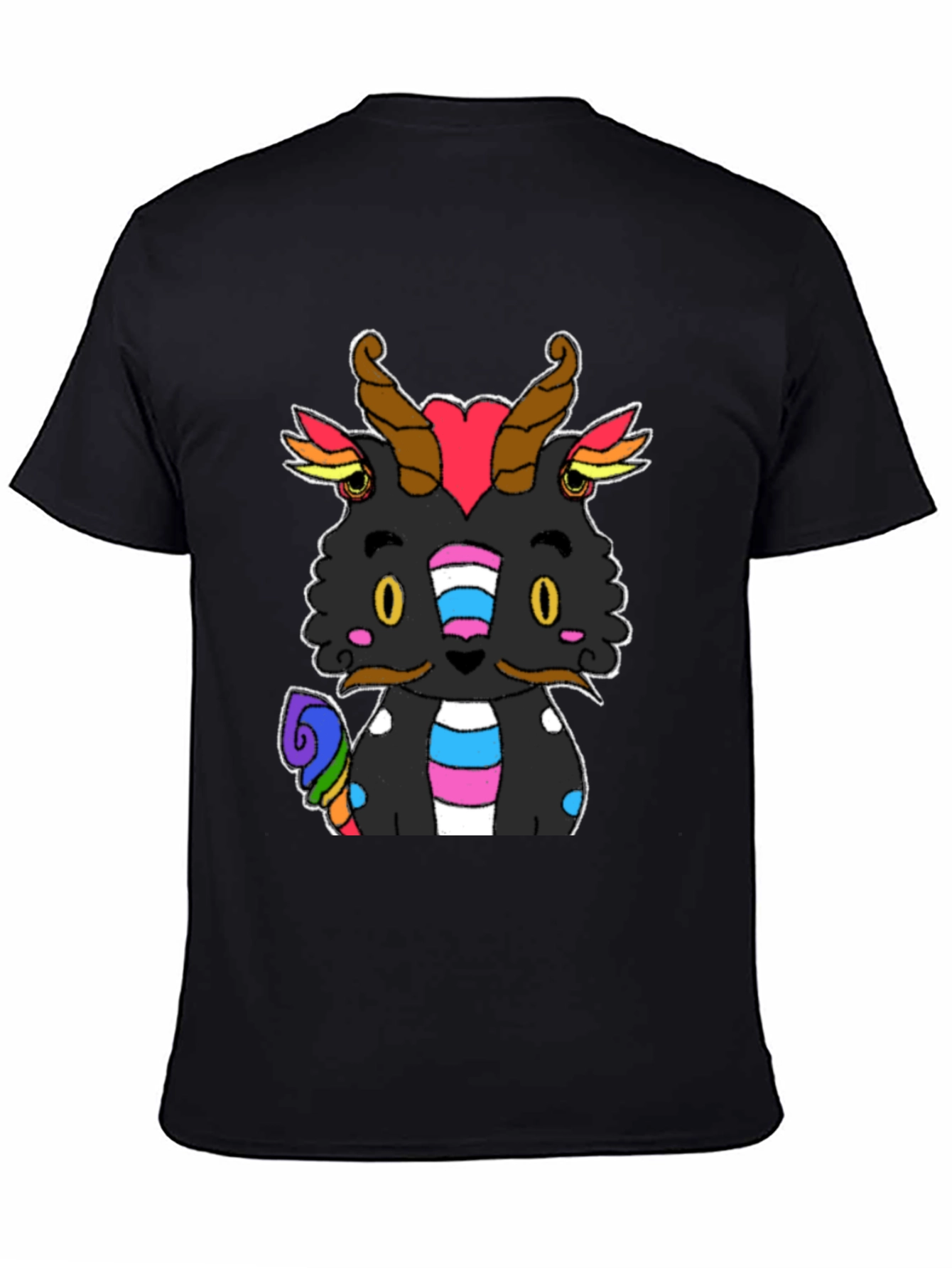 Pride Dragon Graphic Tee - Black Cotton T-Shirt