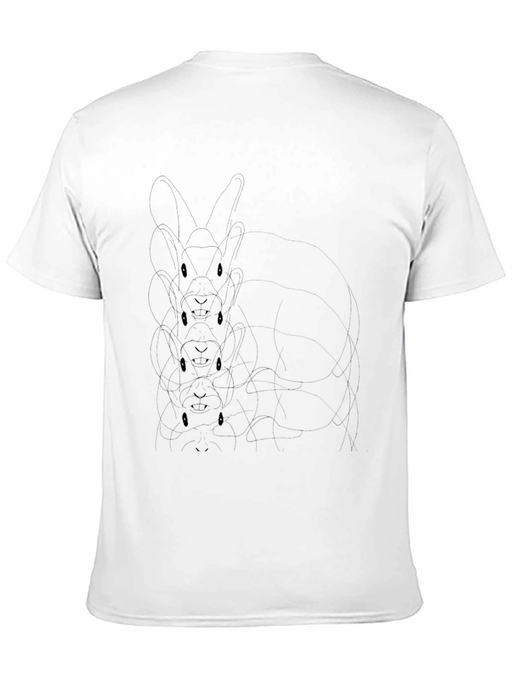 Mens Black Graphic Tee - Stacked Bunny Design