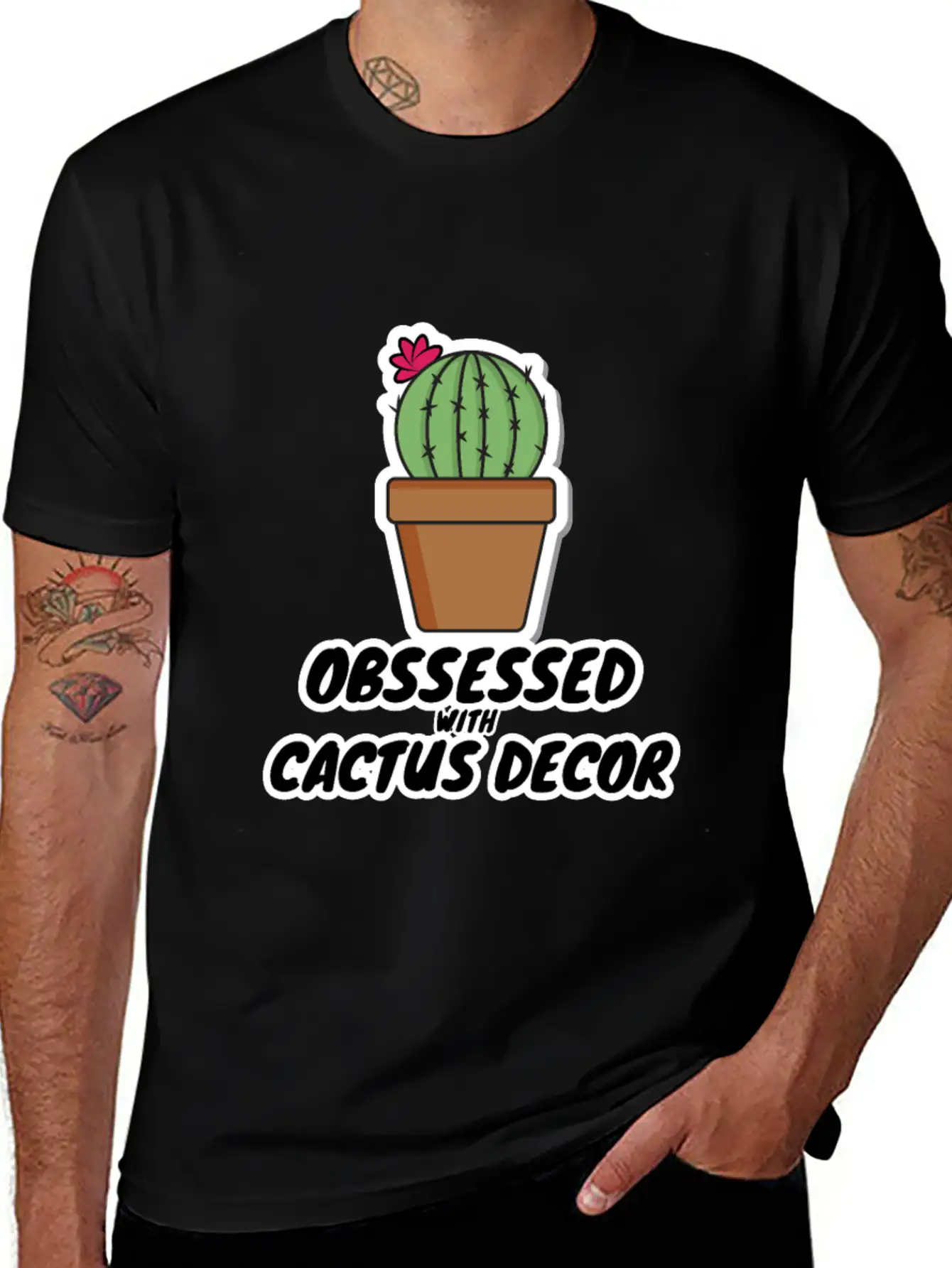Ocd Cactus Decor Stylish Everyday T-Shirt – Unisex Basic Cotton Tee