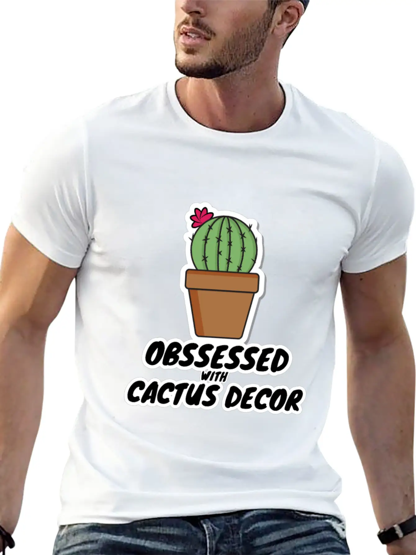 Ocd Cactus Decor Stylish Everyday T-Shirt – Unisex Basic Cotton Tee