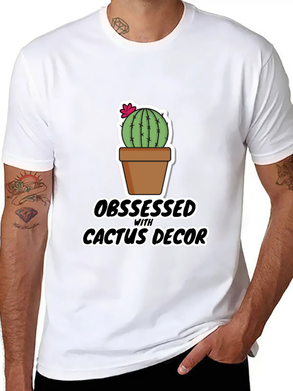 Ocd Cactus Decor Stylish Everyday T-Shirt – Unisex Basic Cotton Tee