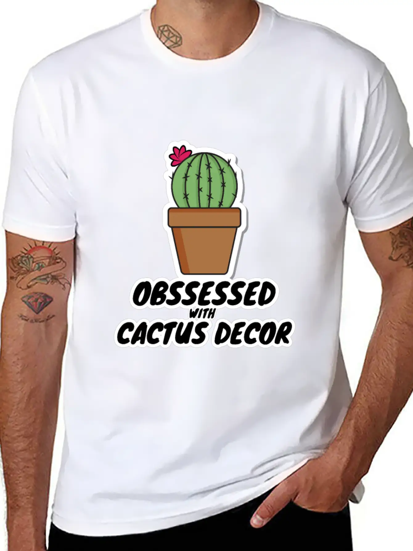Ocd Cactus Decor Stylish Everyday T-Shirt – Unisex Basic Cotton Tee