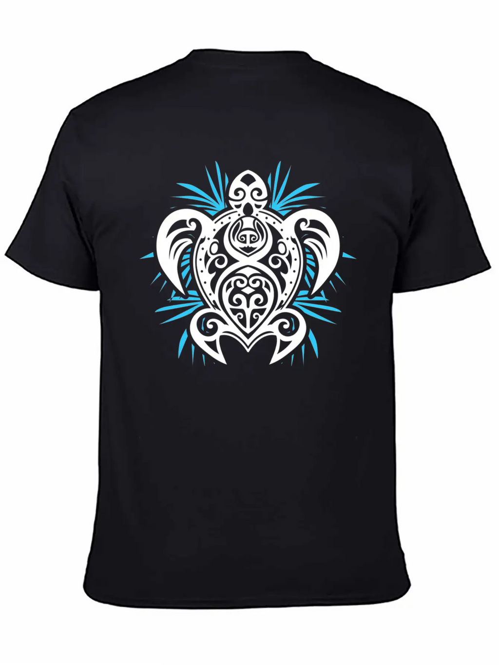 Ocean Blue Tribal Hawaiian Sea Turtle Classic Cotton Tee – Unisex Comfort For Any Season