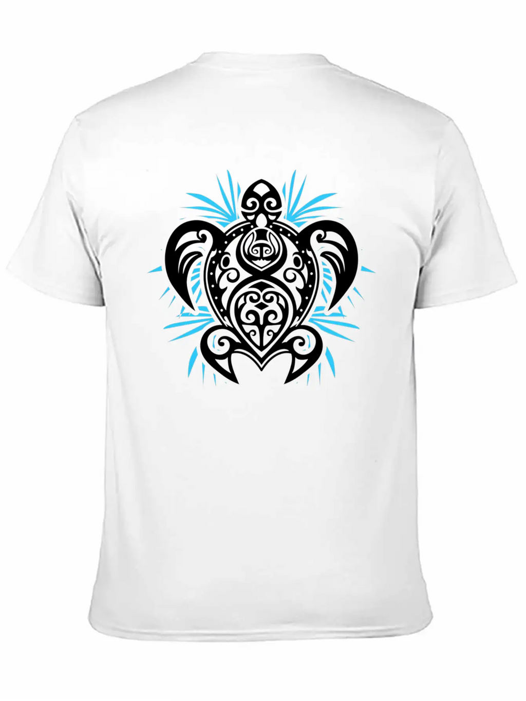 Ocean Blue Tribal Hawaiian Sea Turtle Classic Cotton Tee – Unisex Comfort For Any Season