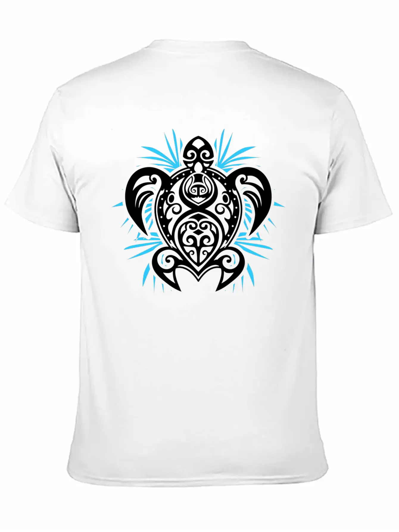 Ocean Blue Tribal Hawaiian Sea Turtle Classic Cotton Tee – Unisex Comfort For Any Season
