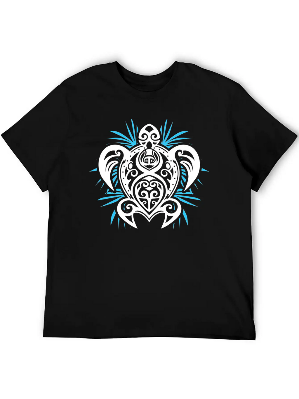 Ocean Blue Tribal Hawaiian Sea Turtle Classic Cotton Tee – Unisex Comfort For Any Season