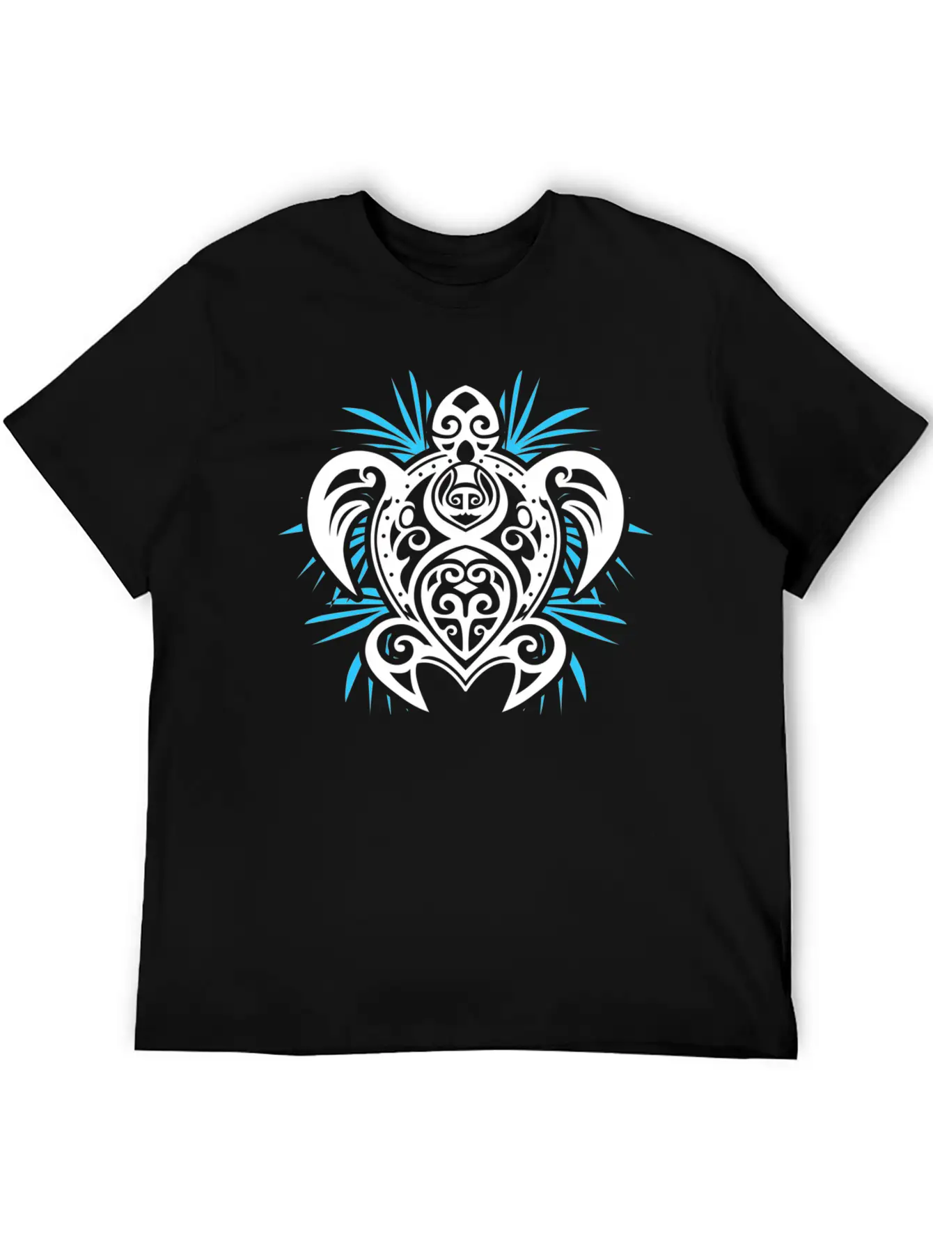 Ocean Blue Tribal Hawaiian Sea Turtle Classic Cotton Tee – Unisex Comfort For Any Season