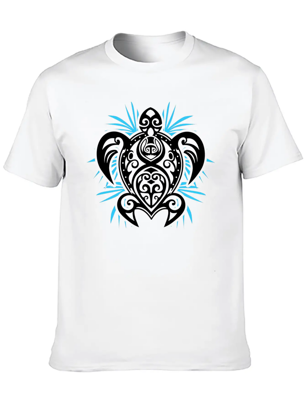 Ocean Blue Tribal Hawaiian Sea Turtle Classic Cotton Tee – Unisex Comfort For Any Season