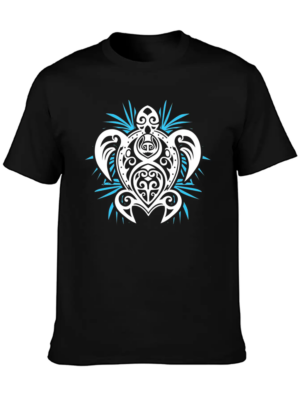 Ocean Blue Tribal Hawaiian Sea Turtle Classic Cotton Tee – Unisex Comfort For Any Season