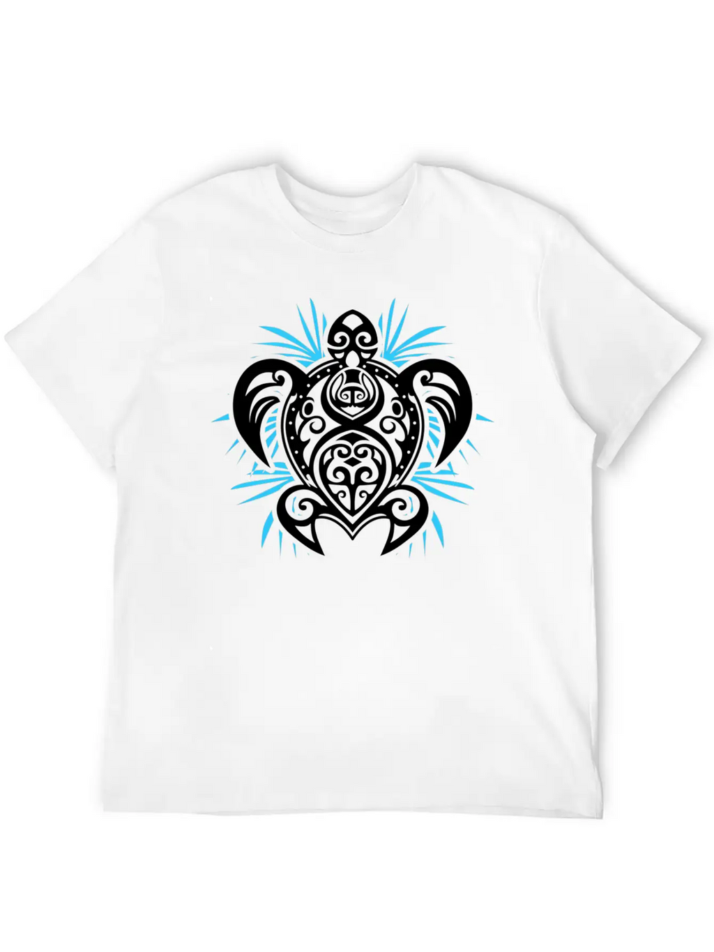 Ocean Blue Tribal Hawaiian Sea Turtle Classic Cotton Tee – Unisex Comfort For Any Season