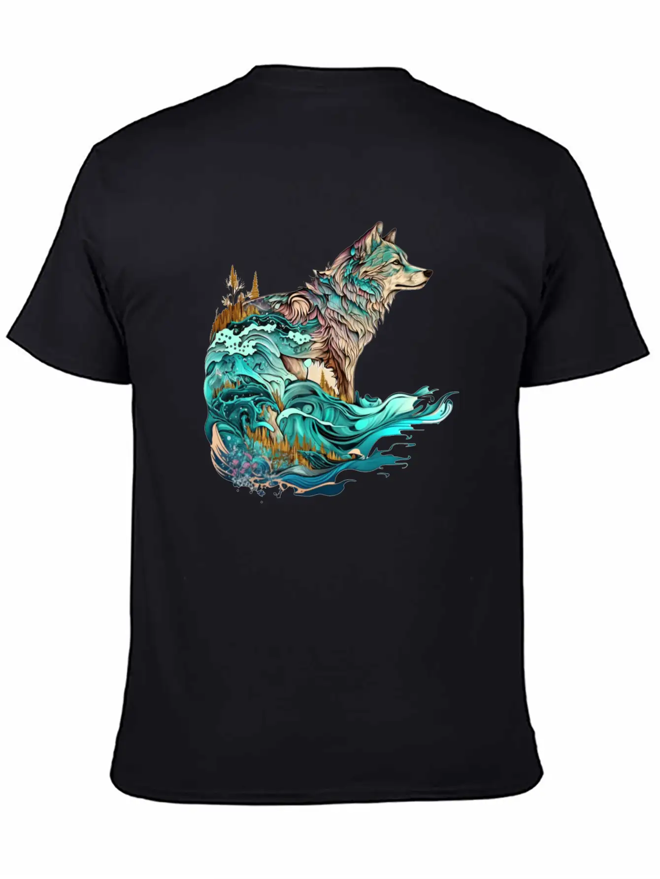 Ocean Sea Water Wolf Breathable Soft Cotton T-Shirt – Timeless Casual Look