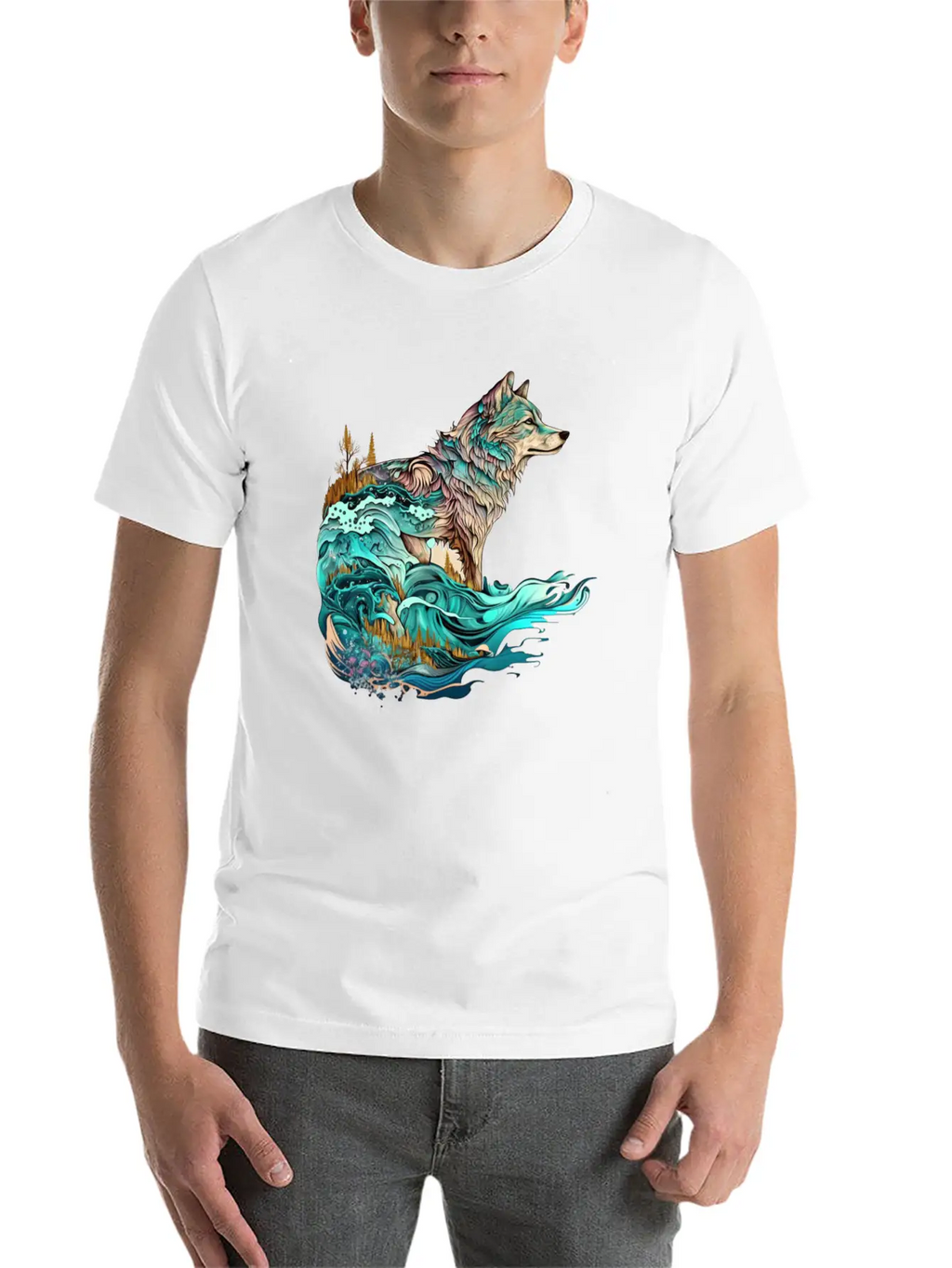 Ocean Sea Water Wolf Breathable Soft Cotton T-Shirt – Timeless Casual Look