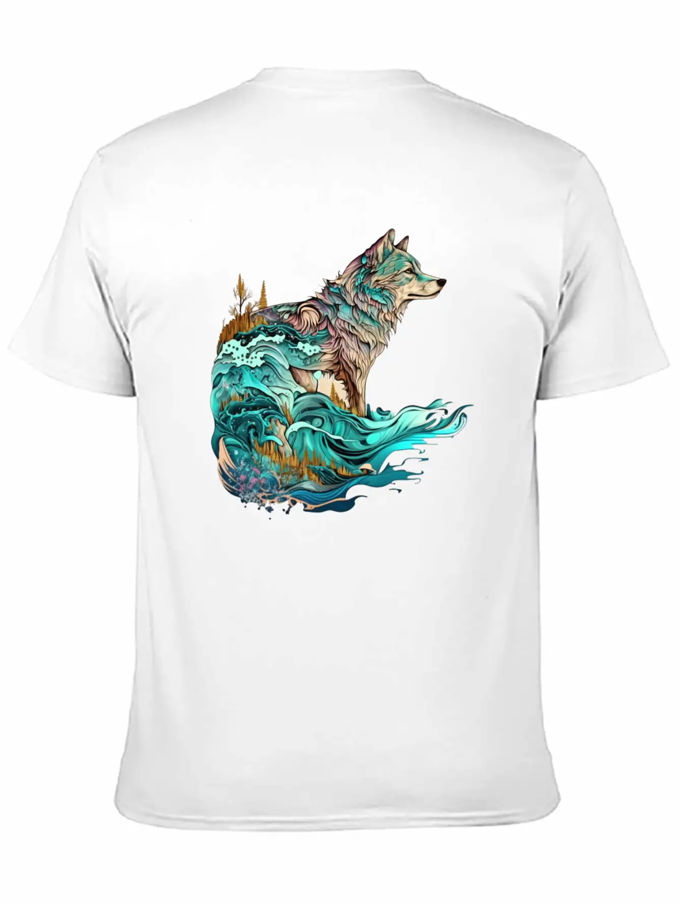 Ocean Sea Water Wolf Breathable Soft Cotton T-Shirt – Timeless Casual Look