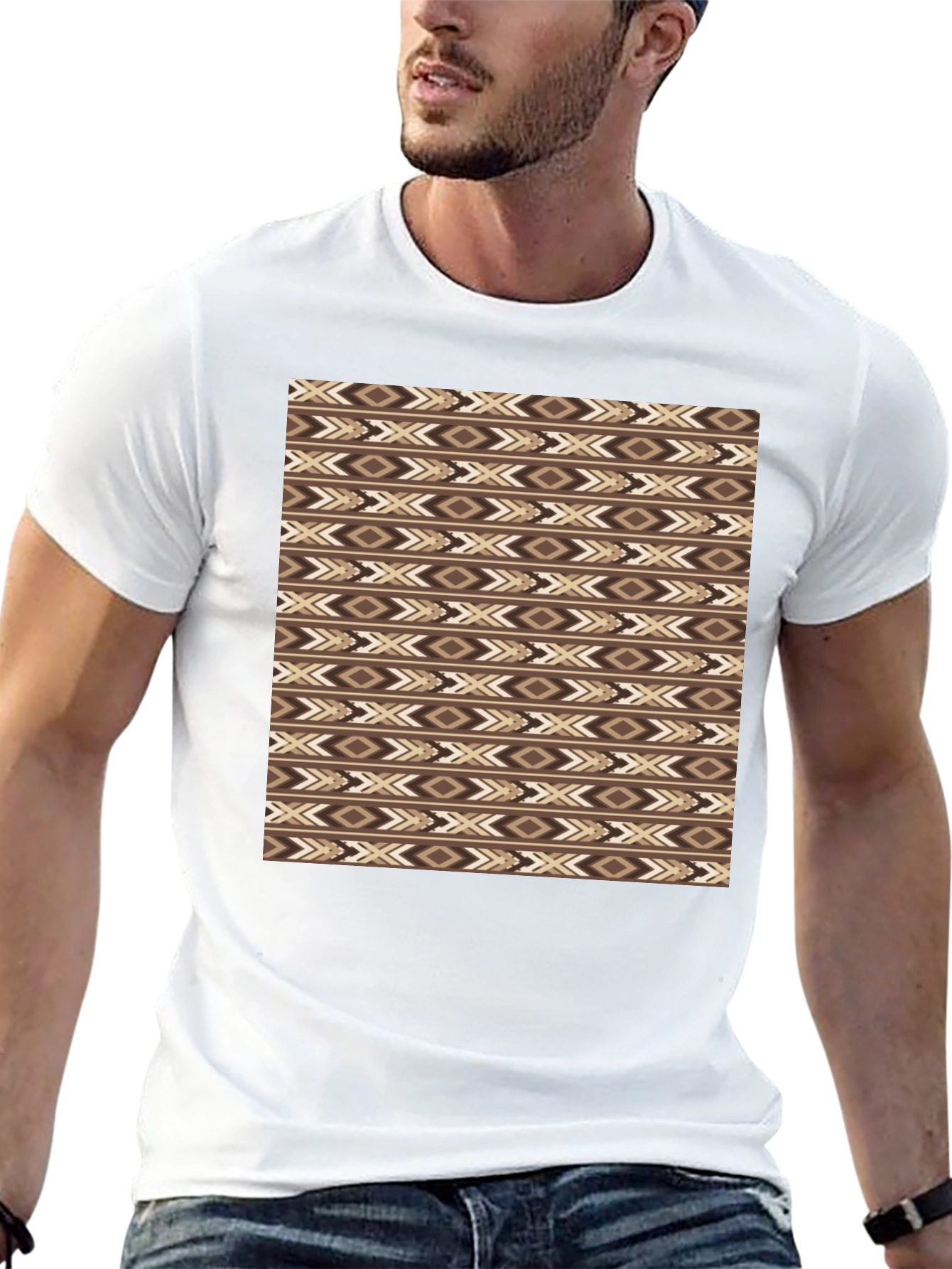 Aztec Print Black T-Shirt - Stylish Casual Wear