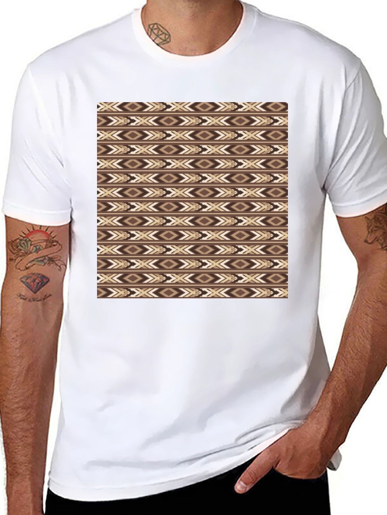 Aztec Print Black T-Shirt - Stylish Casual Wear