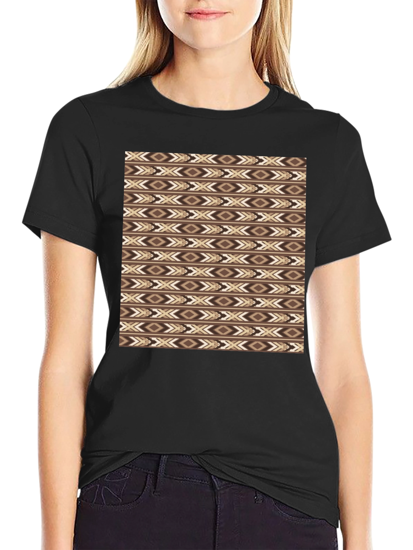 Aztec Print Black T-Shirt - Stylish Casual Wear