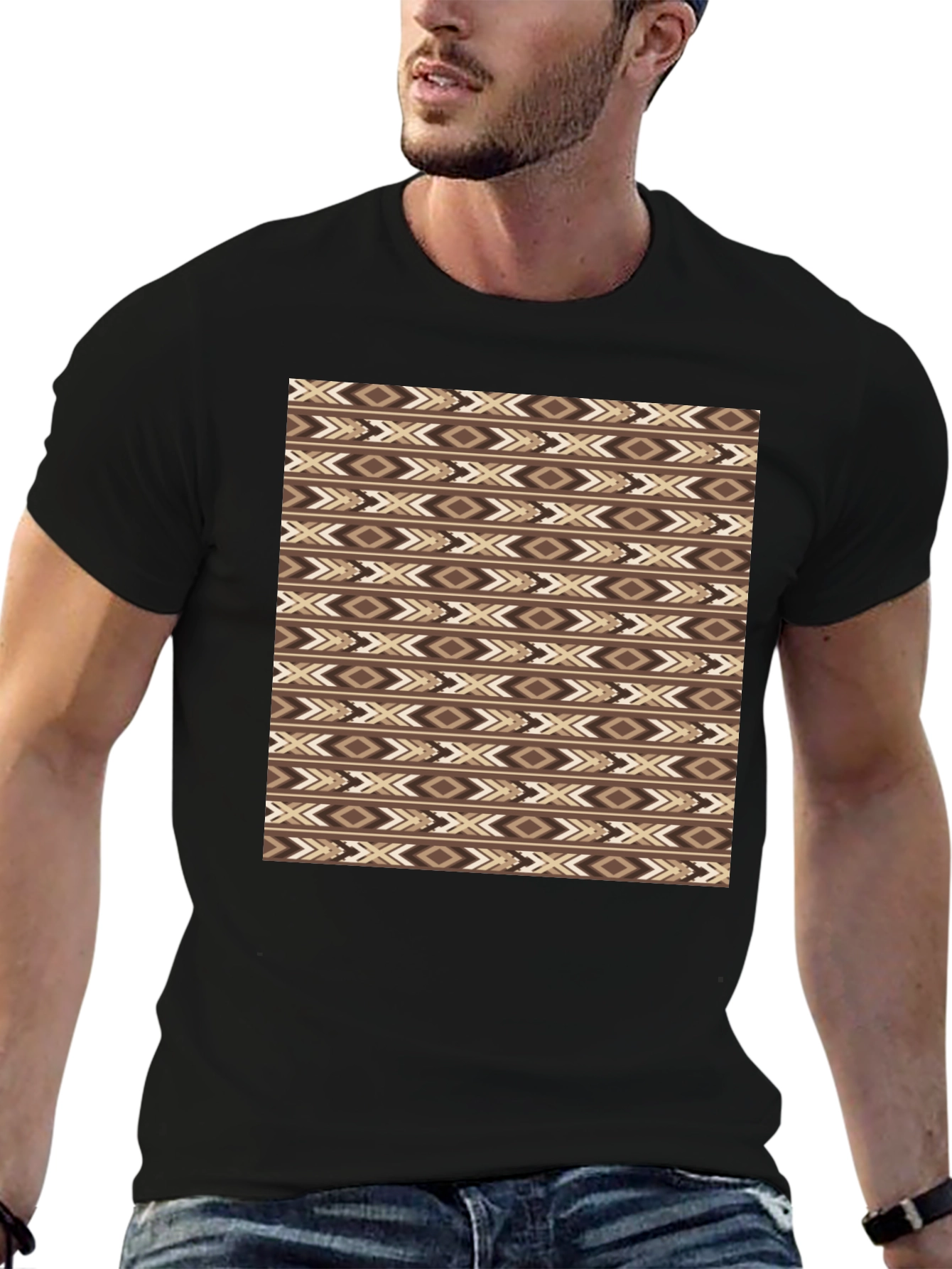 Aztec Print Black T-Shirt - Stylish Casual Wear