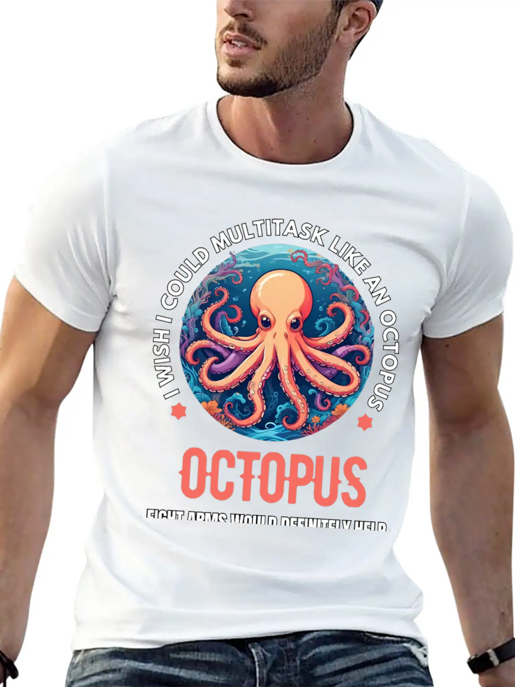 Octopus Breathable Soft Cotton T-Shirt – Timeless Casual Look