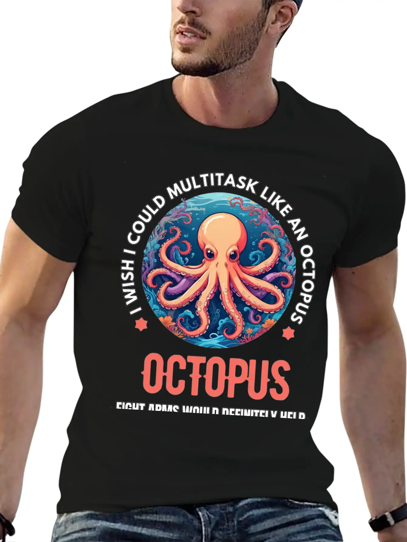 Octopus Breathable Soft Cotton T-Shirt – Timeless Casual Look