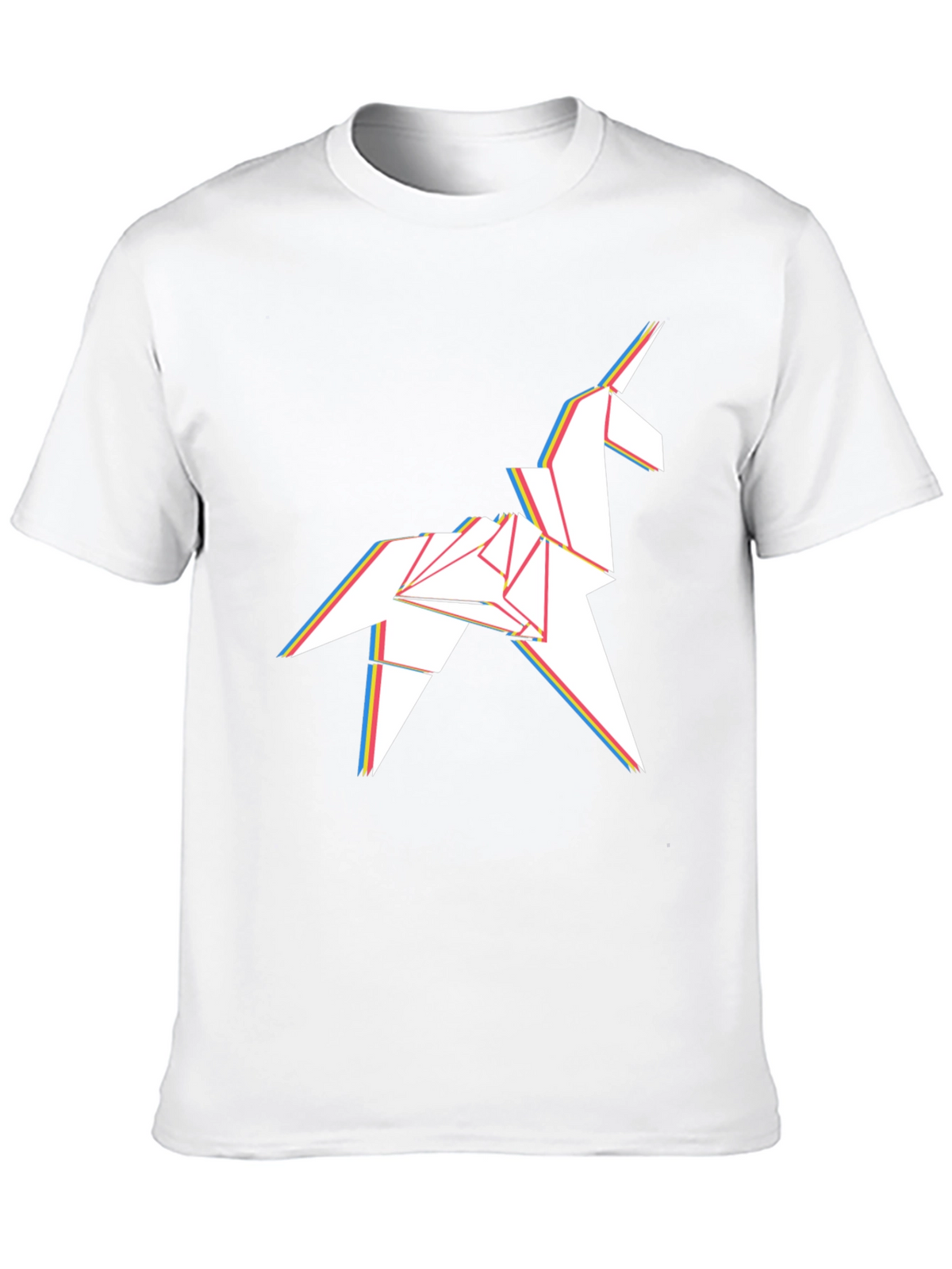 Origami Unicorn Graphic Tee - Stylish Mens Black T-Shirt