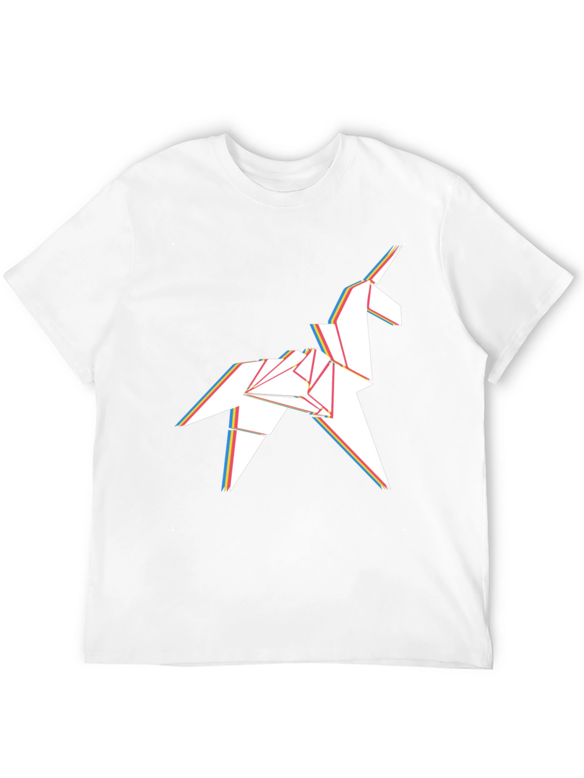 Origami Unicorn Graphic Tee - Stylish Mens Black T-Shirt