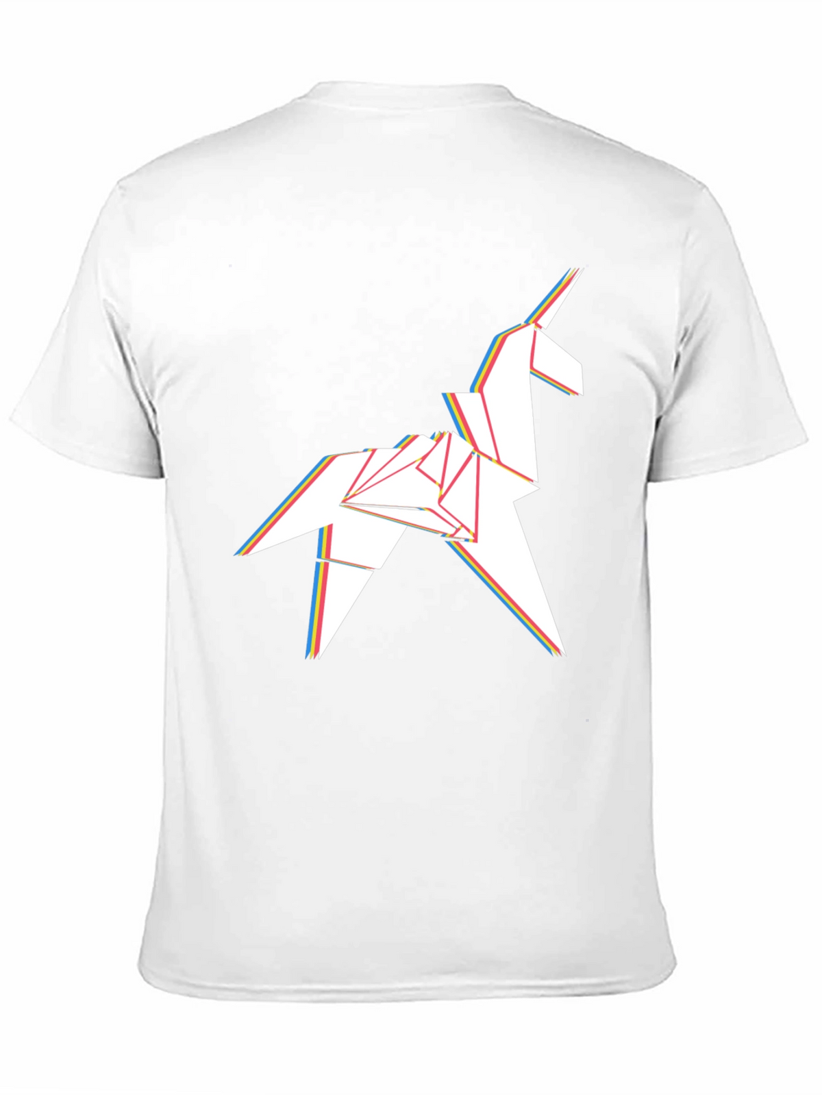 Origami Unicorn Graphic Tee - Stylish Mens Black T-Shirt