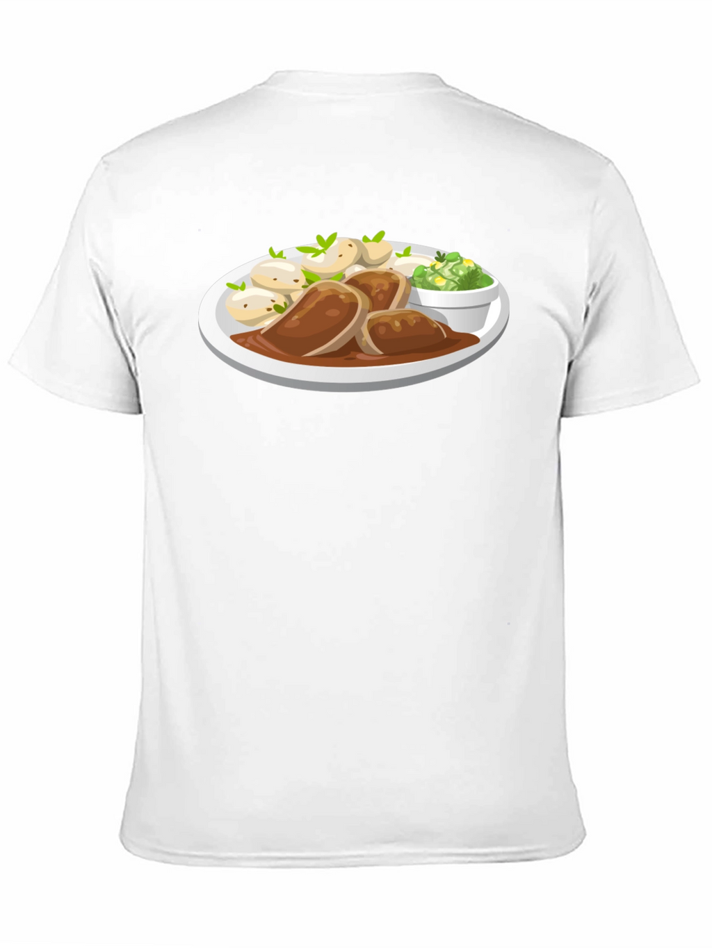 Novelty T-Shirt with Food Plate Print