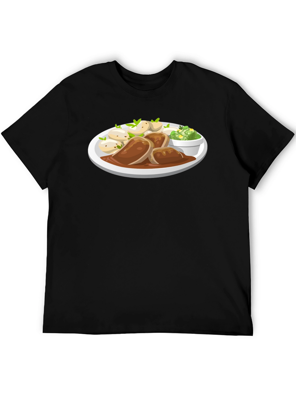 Novelty T-Shirt with Food Plate Print