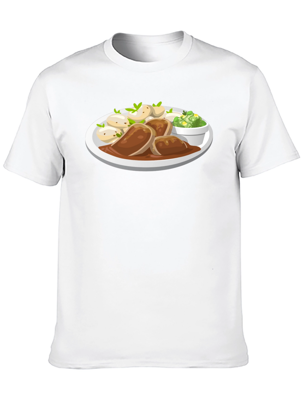 Novelty T-Shirt with Food Plate Print