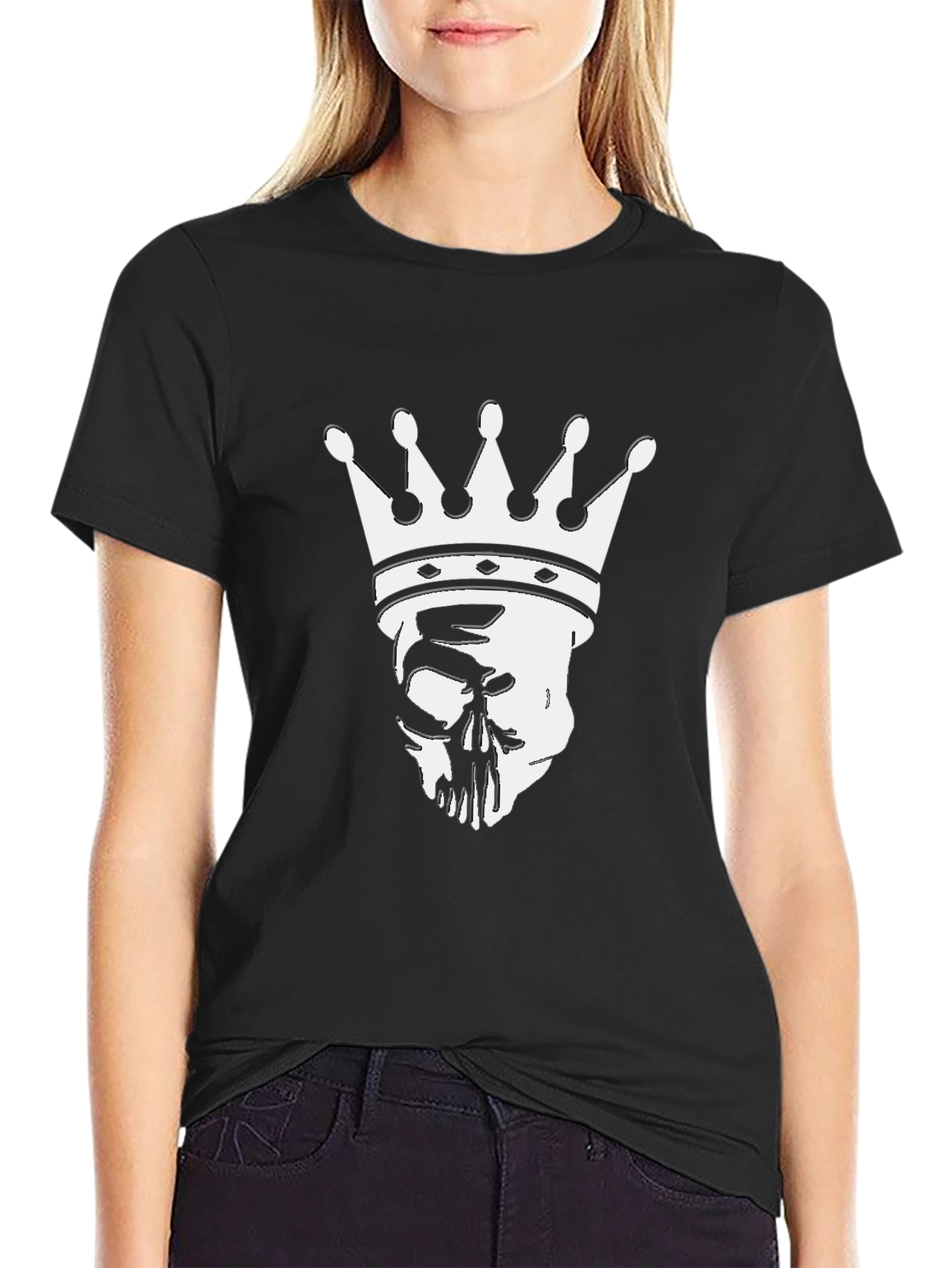 Skull King Graphic Tee - Black Cotton T-Shirt