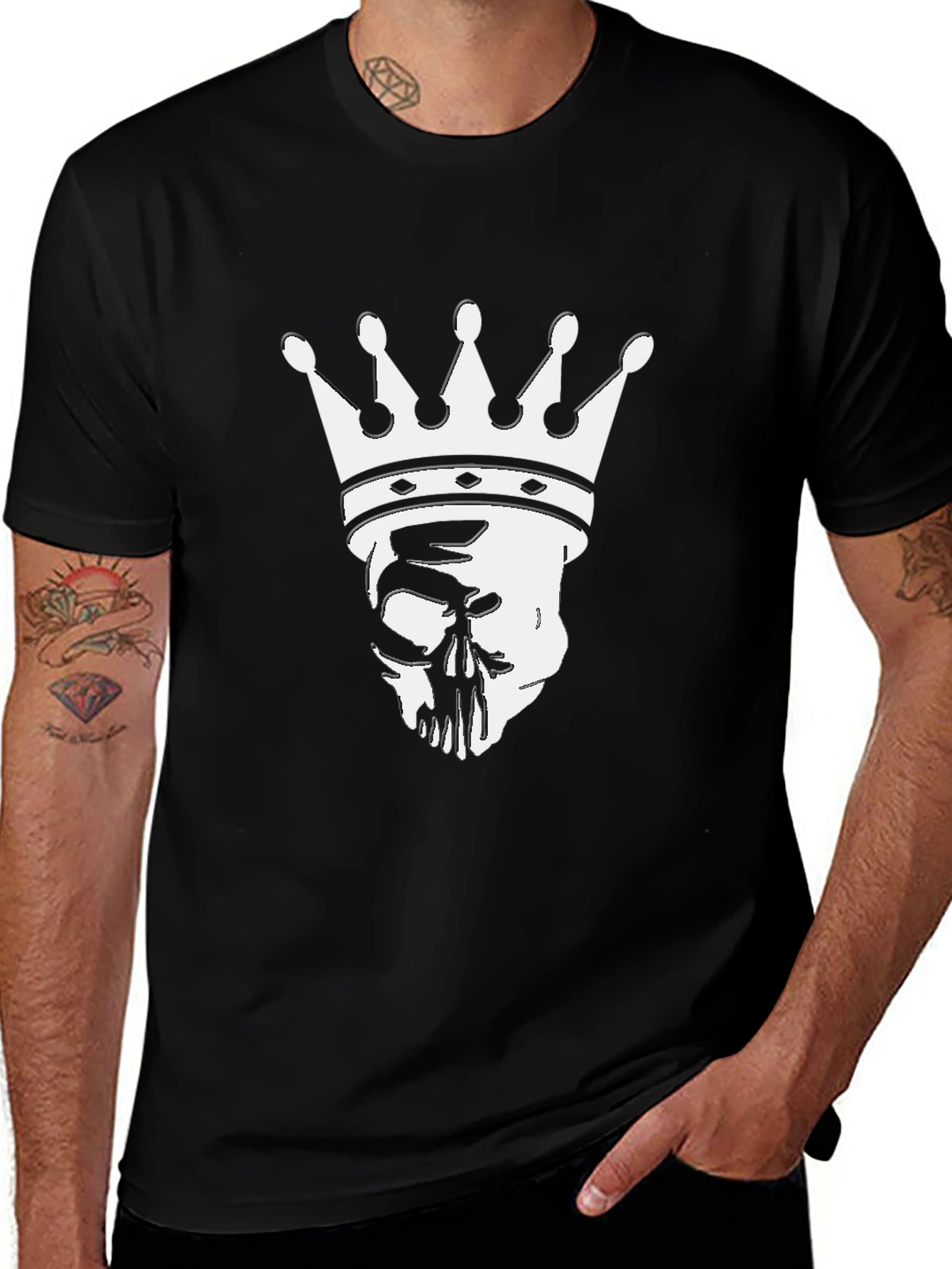 Skull King Graphic Tee - Black Cotton T-Shirt