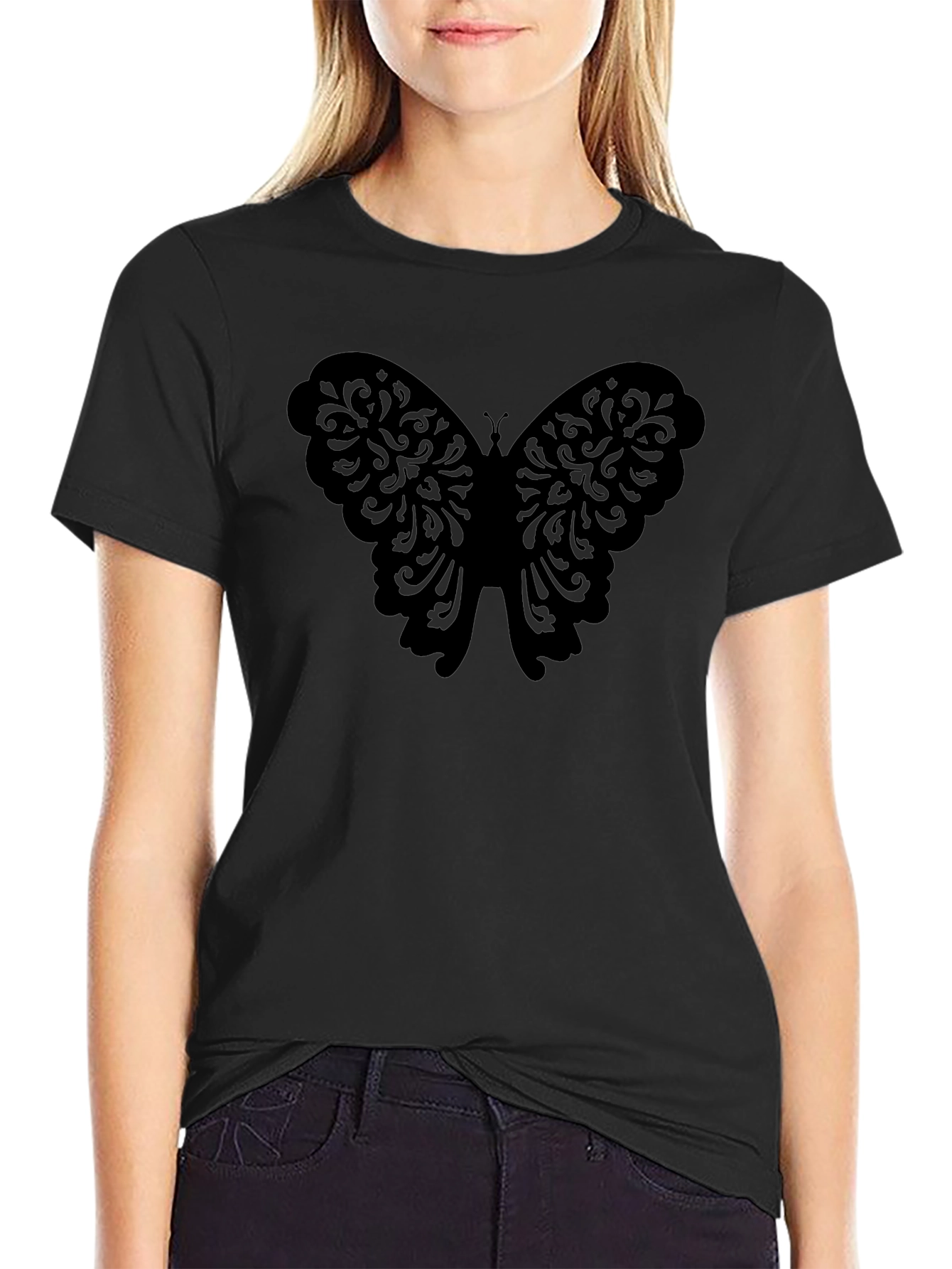 Butterfly Graphic T-Shirt - Mens Black Tee