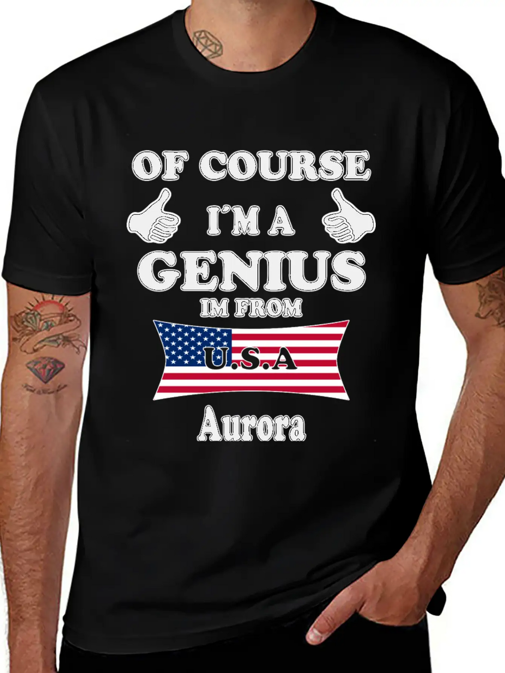 Ofcourse Im A Genius Im From USA Aurora Classic Cotton Tee – Unisex Comfort For Any Season