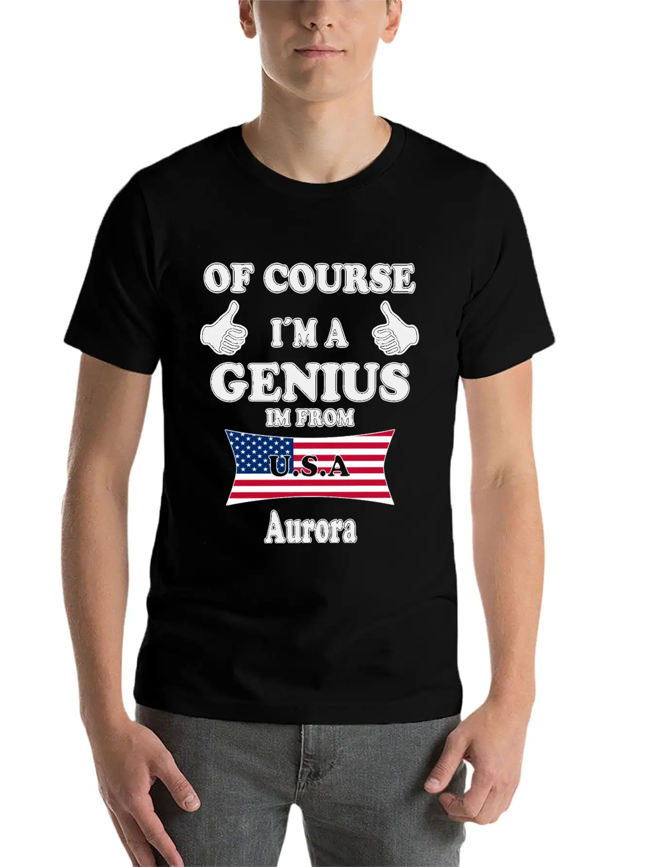 Ofcourse Im A Genius Im From USA Aurora Classic Cotton Tee – Unisex Comfort For Any Season