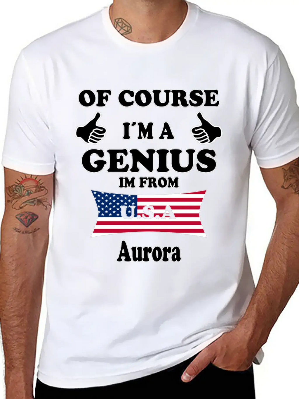 Ofcourse Im A Genius Im From USA Aurora Classic Cotton Tee – Unisex Comfort For Any Season