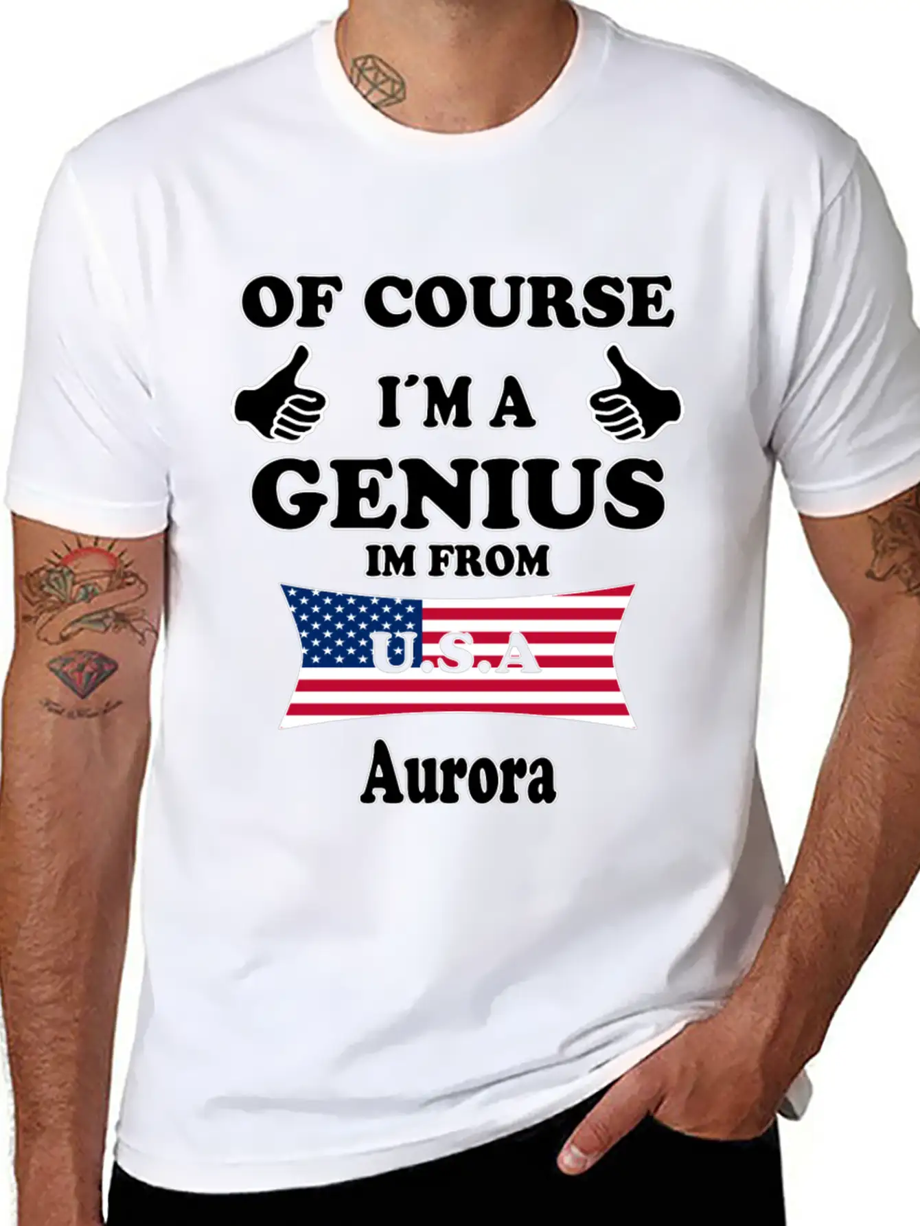 Ofcourse Im A Genius Im From USA Aurora Classic Cotton Tee – Unisex Comfort For Any Season