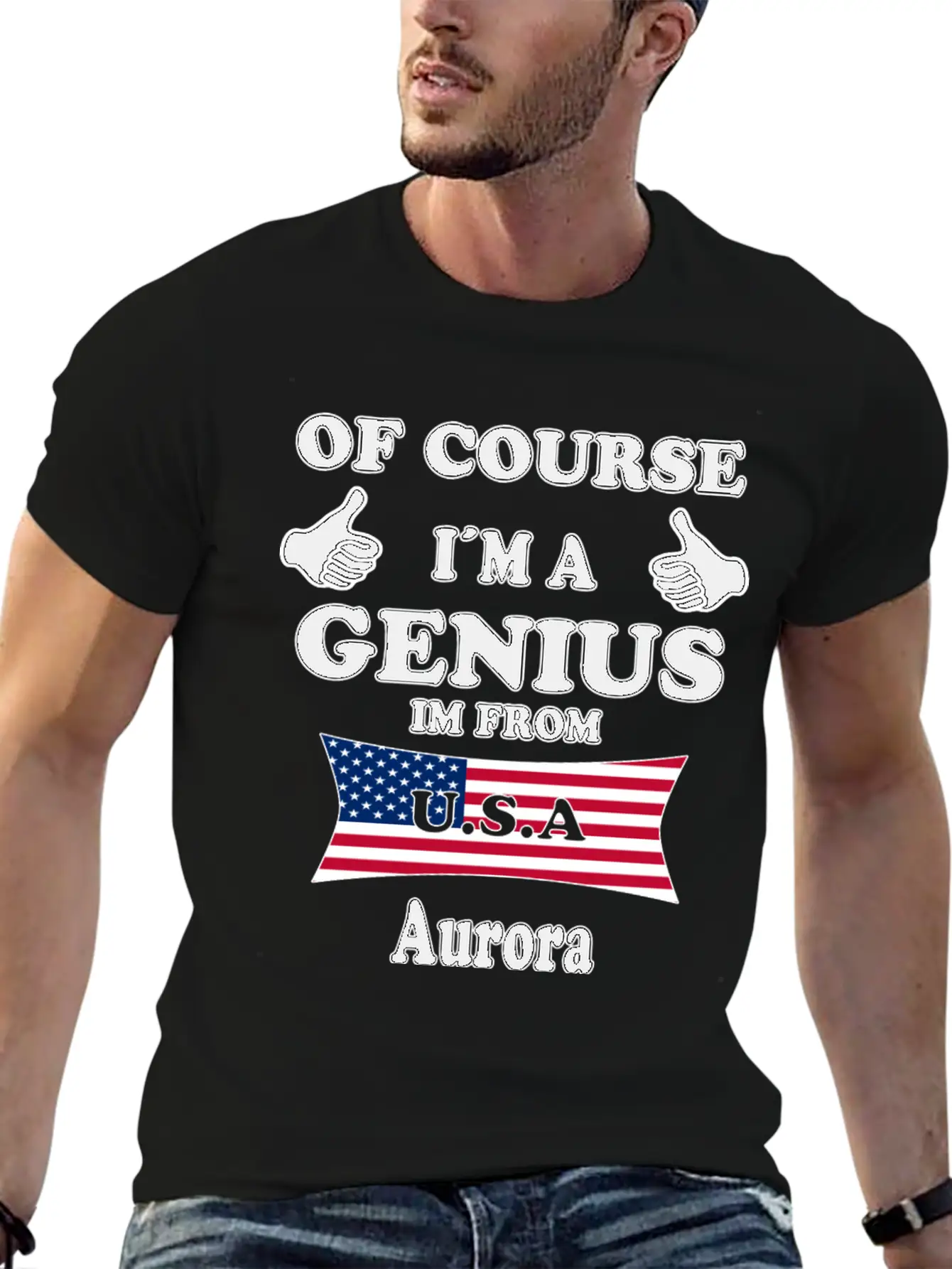 Ofcourse Im A Genius Im From USA Aurora Classic Cotton Tee – Unisex Comfort For Any Season