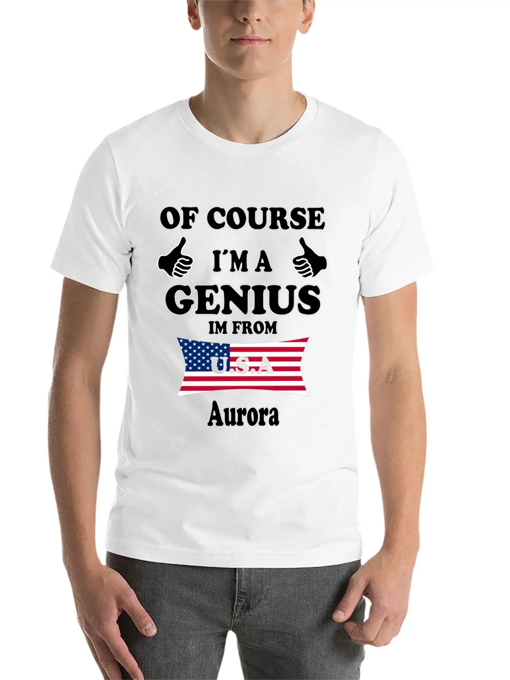 Ofcourse Im A Genius Im From USA Aurora Classic Cotton Tee – Unisex Comfort For Any Season