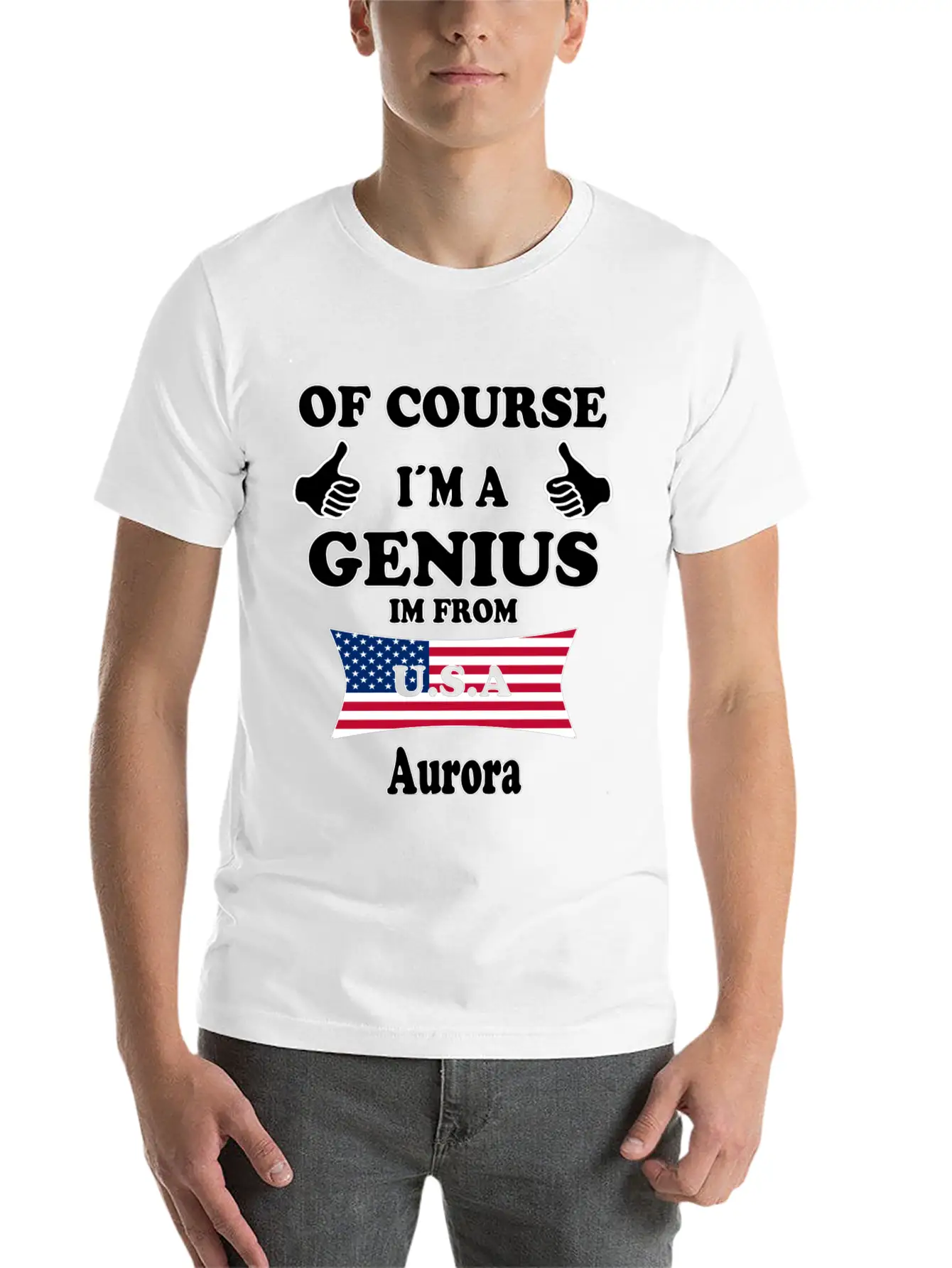 Ofcourse Im A Genius Im From USA Aurora Classic Cotton Tee – Unisex Comfort For Any Season